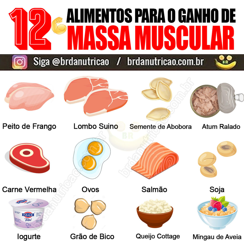 alimentos para ganho de massa muscular